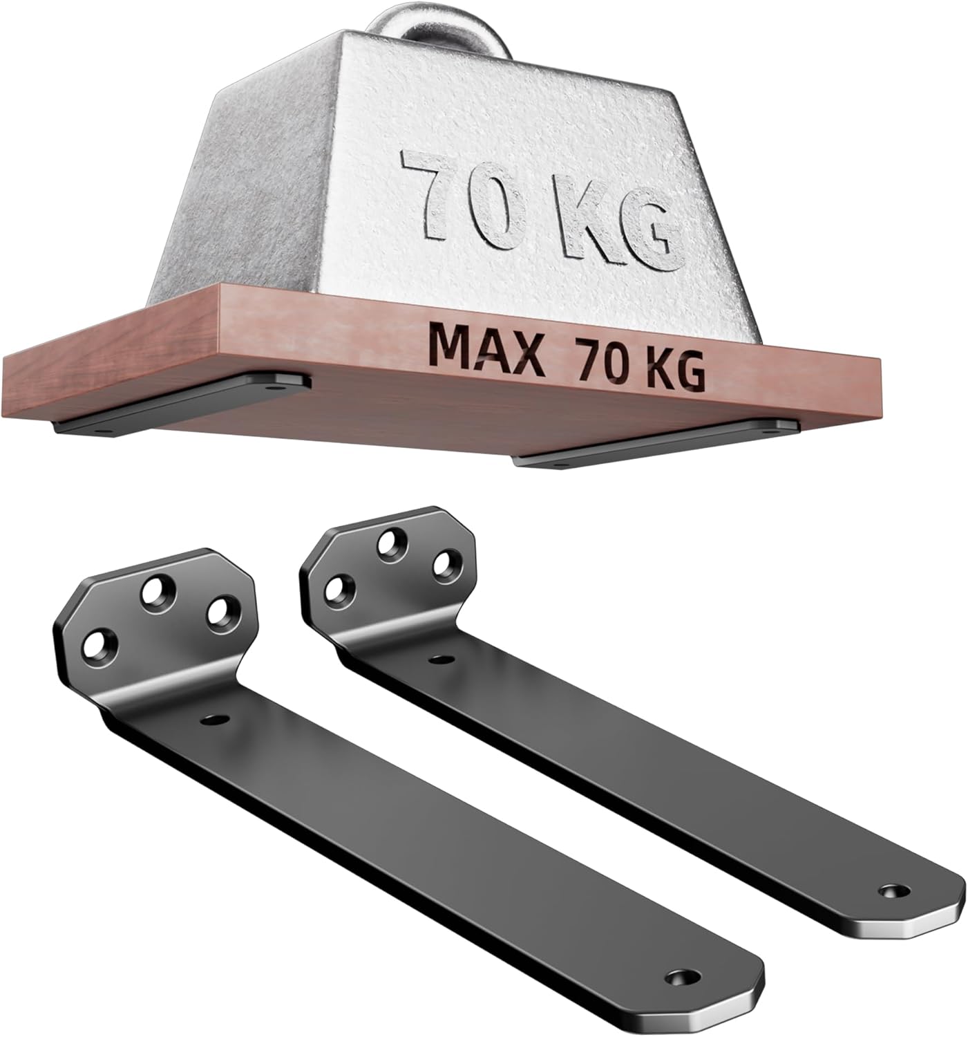 Floating Shelf Brackets, 6 Inch Heavy Duty Industrial Shelf Bracket, Black Metal L Brackets for Shelves Support DIY(2 Pack)