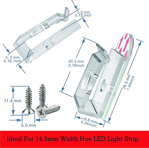 Miniatura 9 de CTSGC Hue Clips de tira de luces LED, ganchos de luz para cable de liberación de fiesta y luces de hadas fácilmente. Soportes perfectos de