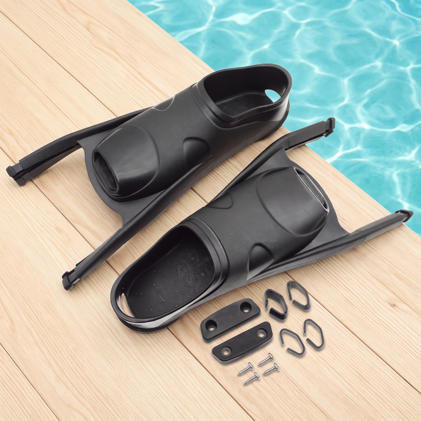 rockible Aletas de Natación Aletas Buceo Acuáticas Escarpines Componentes con Diseño de Flujo Suave y Eficiencia en el Confort en Sesiones Largas Adecuadas , Negro , S 37-38