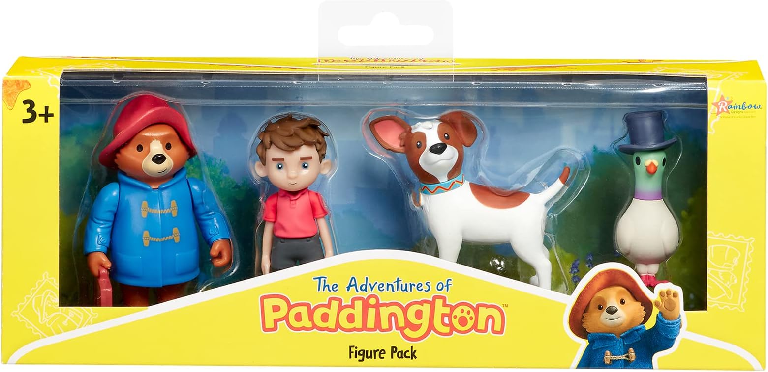 Rainbow Designs Official The Adventures of Paddington - Multi Figure Pack Paddington Bear Figurines For Children