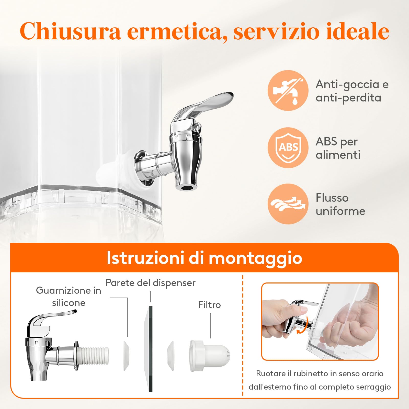 Lifewit 4L Dispenser Bevande con Rubinetto, Dispenser Acqua in Plastica, Contenitore Distributore Bevande Ghiacciati con Supporto per Cocktail, Succhi, Limonata e Tè, Set di 2 (in 1 Confezione)