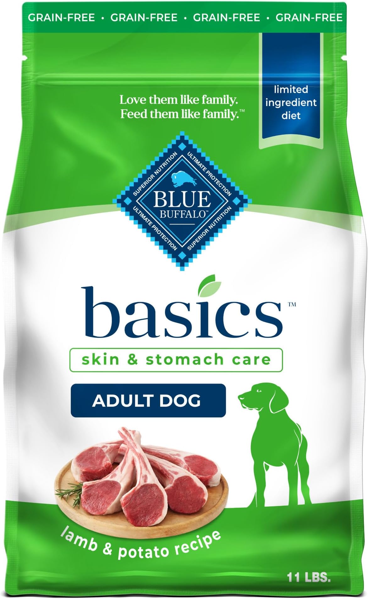 Basics Lamb Adult Grain-Free Dry Dog Food, 11 lb