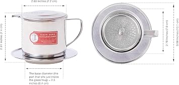 Vietnamese Coffee Filter Maker Press. Screw Down Phin Made in Vietnam. Authentic (1, Medium (8 oz))