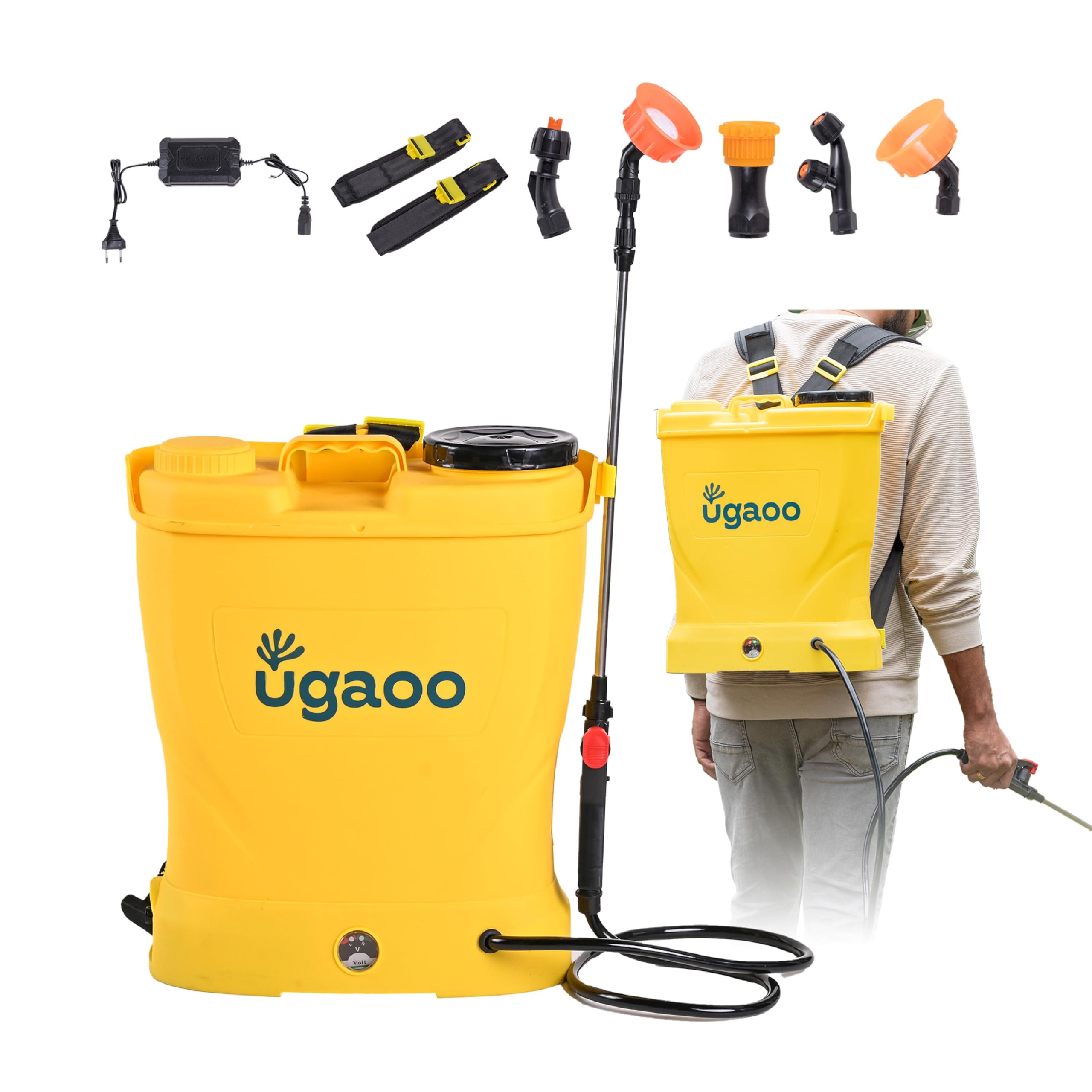 UGAOO Agriculture Spray Pump 16L| Heavy-Duty Battery Sprayer 12V/8AH with Autocut Pump | SS Telescopic Lance | 4 Nozzles | Thick Straps | Long-Lasting Sprayer for Farming & Pesticides-image-35