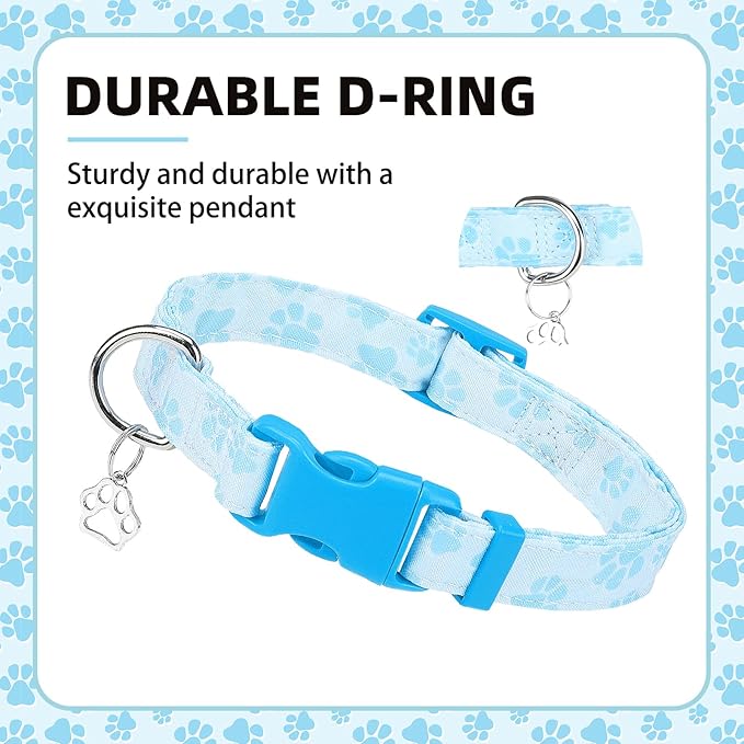 Collar para Perro PUPTECK, Ajustable, Estampa Patas, Poliéster miniatura 4