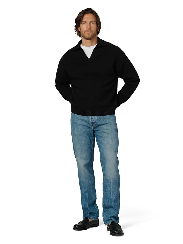 Joe's Jeans Men's Polo Long Sleeve Sweater, Black, Medium by Joe's - Image 5