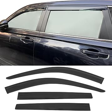 IKON MOTORSPORTS Tape on Window Visors Compatible with 2023-2026 Honda CR-V, Acrylic Smoke/Tinted Rain Guards, Side Window Wind Deflectors 4PCS
