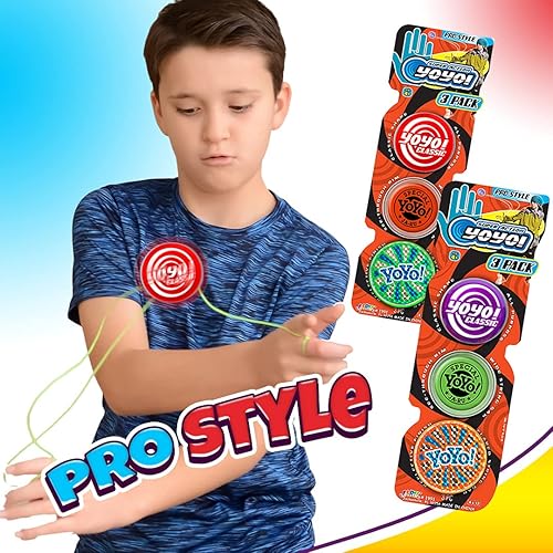 Miniatura 6 de JA-RU Yoyo - Paquete profesional de yoyos (1 paquete de 3) juguetes antiestrés divertidos de calidad para niños y adultos, relleno de relleno de