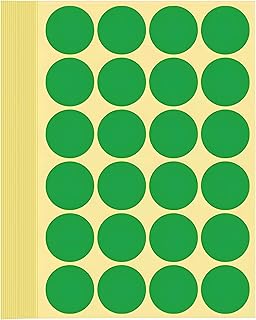720 Pieces Colored Dot Stickers Round, 1-1/4'' Self Adhesive Color Coding Labels, 1.25 inch Circle Price Label Stickers for Office, Classroom, Student and Family (Green, 32 mm)