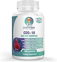 Vista 1 de CoQ10 - Co-Enzyme Q10-200 mg - Excellent Value - 200 Caps - Quick Absorption - Veg. Caps - Non-GMO - Ubiquinone - Heart & Cellular Energy & Brain