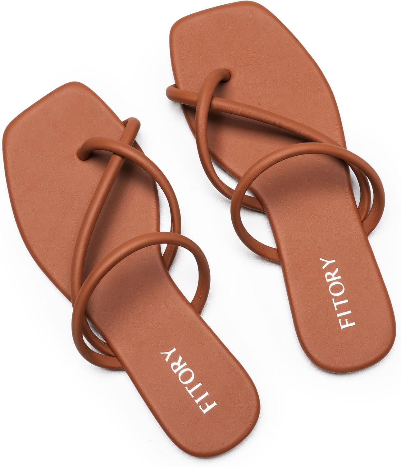FITORY Women's Slide Sandals Flat Flip Flops with Cross Strap Thongs for Summer Size 6-11