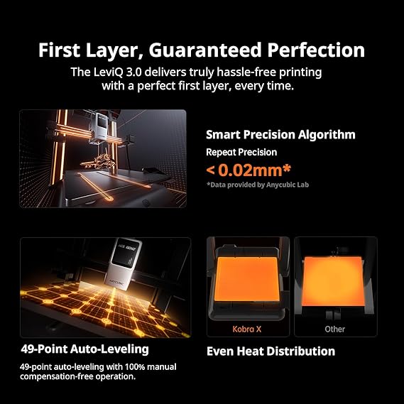 Anycubic Kobra X Multicolor 3D Printer, 2X Faster & Easy One-Click Printing, 600mm/s High Speed 3D Printers for Beginners & Kids, 4-Color Built-in, 260x260x260m3, Easy to Use FDM 3D Printer