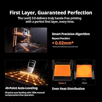 Anycubic Kobra X Multicolor 3D Printer, 2X Faster & Easy One-Click Printing, 600mm/s High Speed 3D Printers for Beginners & Kids, 4-Color Built-in, 260x260x260m3, Easy to Use FDM 3D Printer