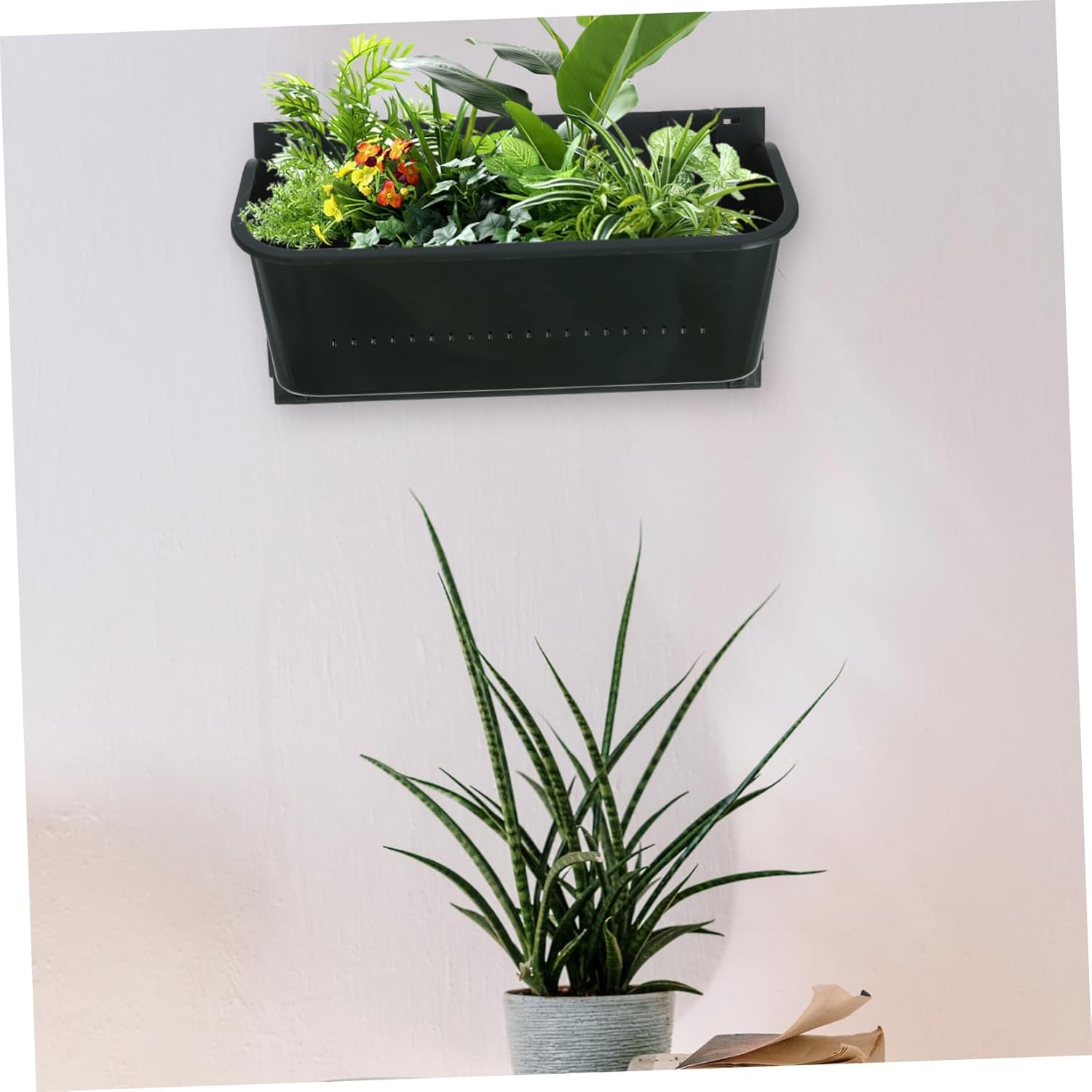 Mikikit 2pcs Vertical Wall Planter -Saving Hanging Planter for Use Flower Pot for Garden Patio and Home Decor