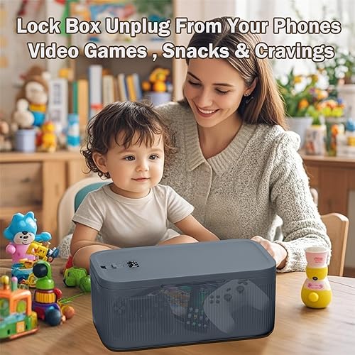 Miniatura 4 de Caja de bloqueo de medicamentos, pequeña caja de almacenamiento con cerradura con código de combinación para teléfono, seguro para medicamentos,