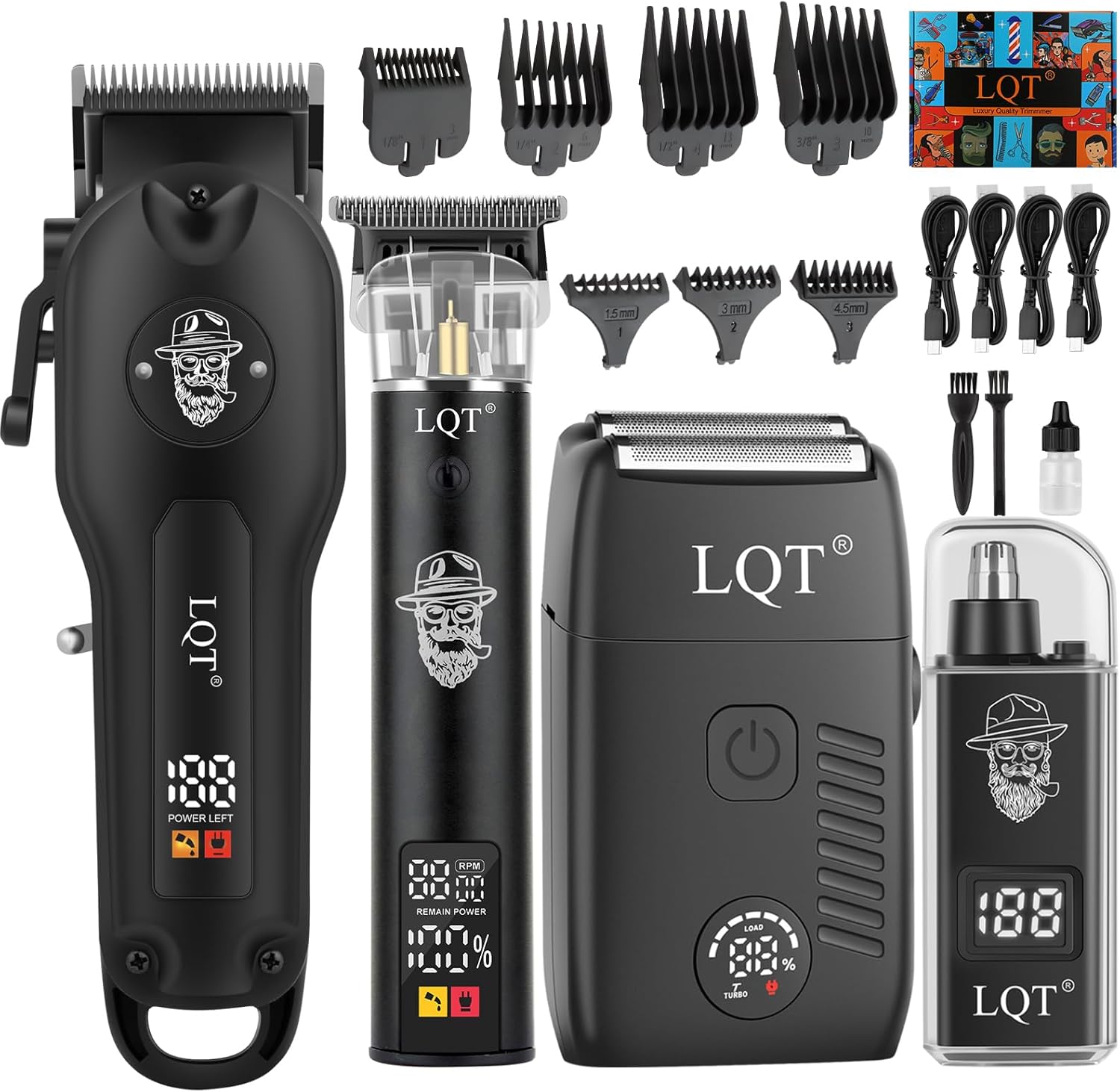 Hair Clippers for Men Professional, Beard Trimmer Kits & Sets, Cordless Mens Hair Trimmer, Electric Shavers, Haircutting Machine with LED Display, for Barber Gift Father Day