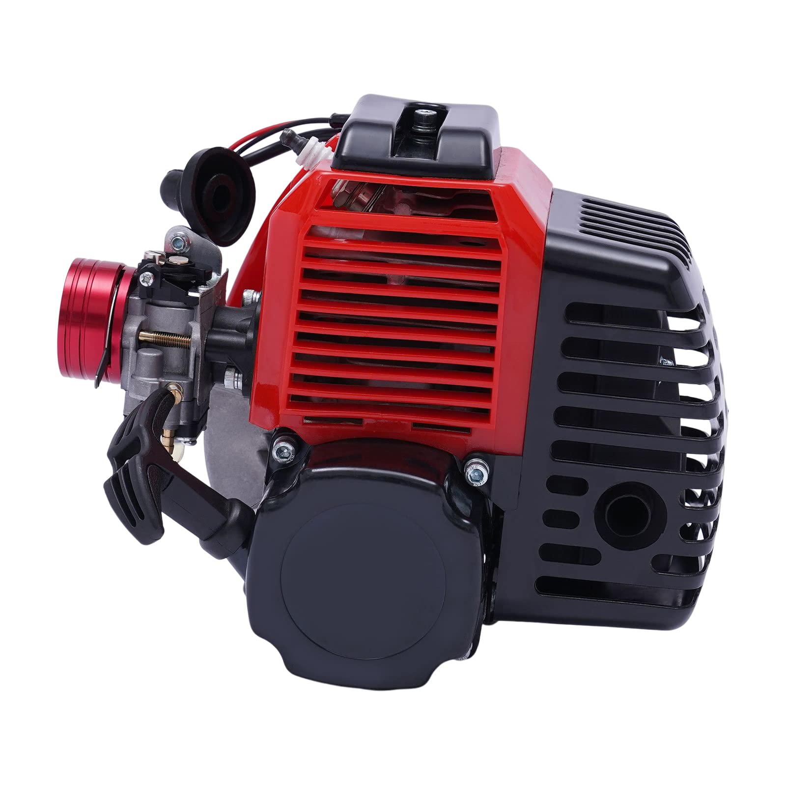 HZOPUTLH 49CC 2-Stroke Scooter Engine, 1.9KW/3HP Single-Cylinder Air-Cooled Gasoline Motor Kit, Gas Bike Conversion Kit with Air Filter Bicycle Engine Kit for Vapor Scooter