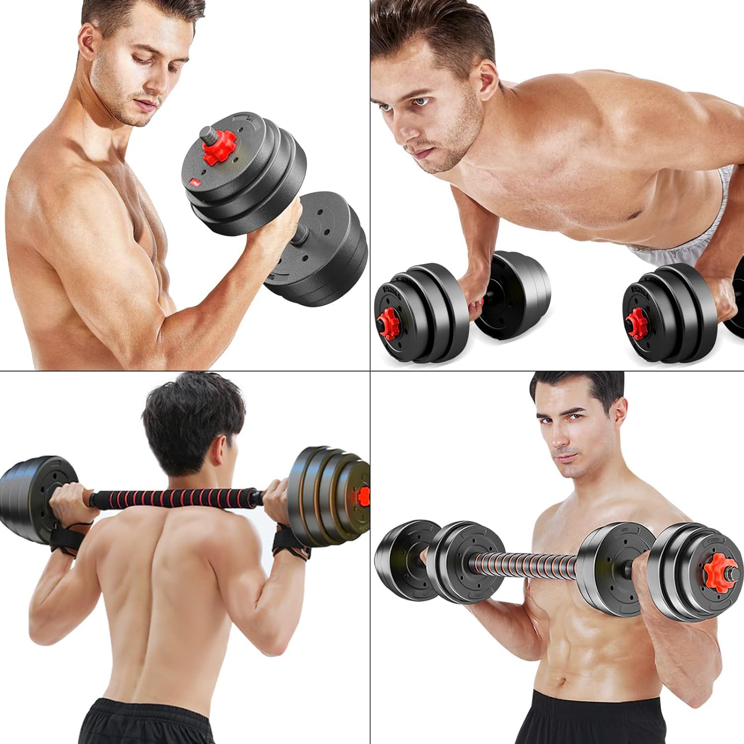 Set di pesi 40 KG 2 MANUBRI + 1 BILANCERE per Body Building