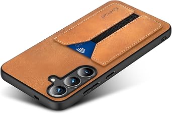 Kowauri for Samsung Galaxy S25 Plus Case [ Not fit for S25/S25 Ultra], PU Leather Wallet Case with Credit Card Slot Holder Ultra Slim Protector Case for Samsung Galaxy S25 Plus Brown