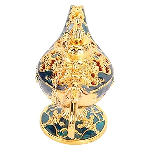 Lampada Magica Di Aladino In Ottone - Decorazione Orientale Handmade 15cm