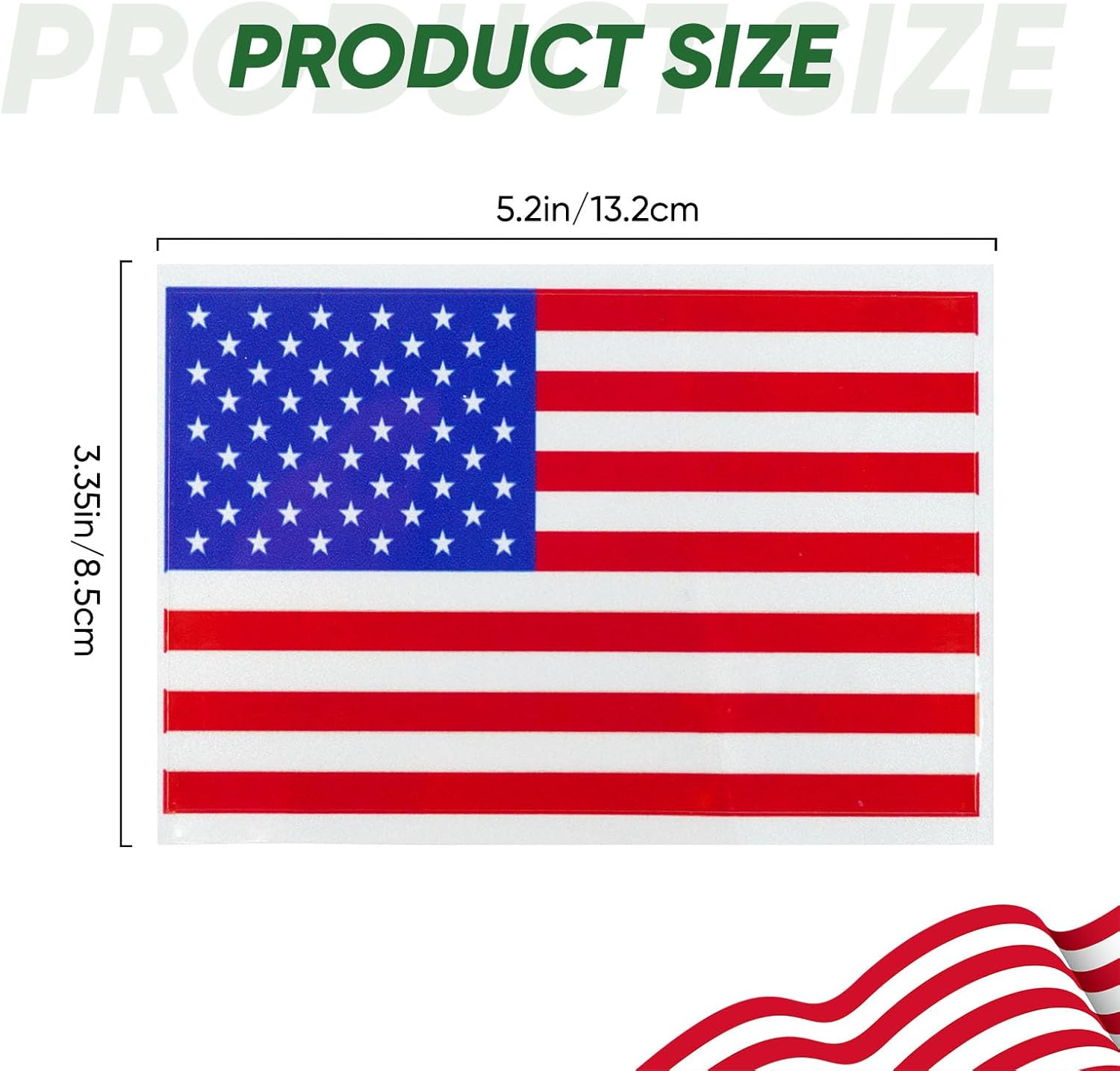 3 Pack Reflective American Flag Stickers, 5x3 Inch Durable Vinyl Decals for Vehicles & Personal Items, Car Bumper/Truck/Motorcycle/Laptop/Window/Memorial Day 4th of July