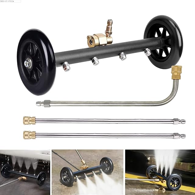 tonchean Pressure Washer Undercarriage Cleaner Dual-Function Car Undercarriage Cleaner 16 Inch Car Chassis Washer Surface Cleaner for Pressure Washer Underbody Car Wash Water Broom