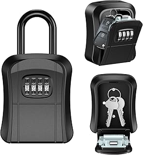 Ankilo Key Lock Box,Lock Box for House Key, 4-Digit Resettable Code Combination Small Safe Security Lockbox, Portable Wall Mounted Key Storage Lock box for Home, Realtors Garage Spare Keys