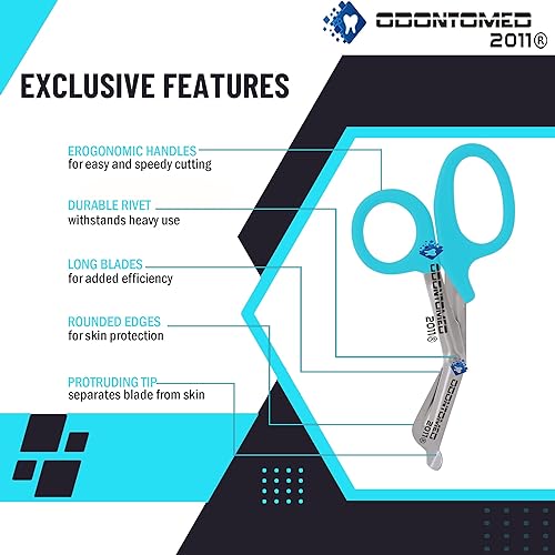 Miniatura 2 de OdontoMed2011 6 PCS PARAMEDIC UTILITY BANDAGE FIRST AID STAINLESS STEEL TRAUMA EMT EMS SHEARS SCISSORS 7.25' TEAL ODM