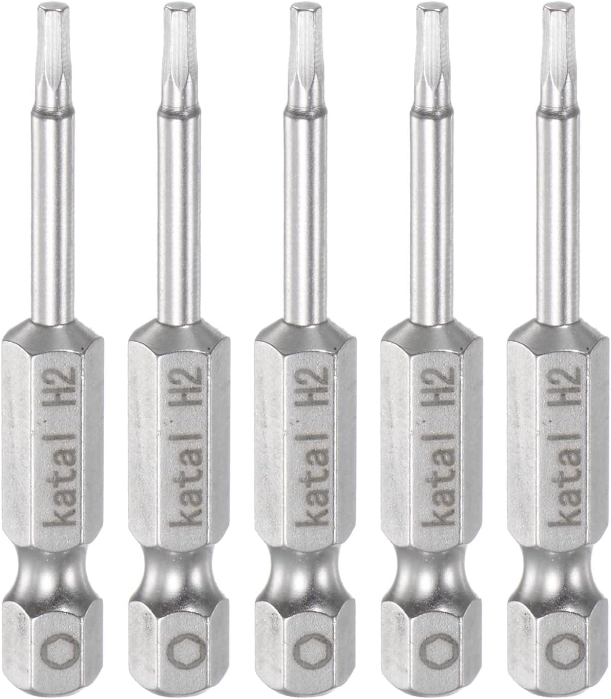 HARFINGTON 5pcs H2 Hex Screwdriver Bit 1/4" Hex Shank 2" Length Magnetic Screw Driver Power Tool