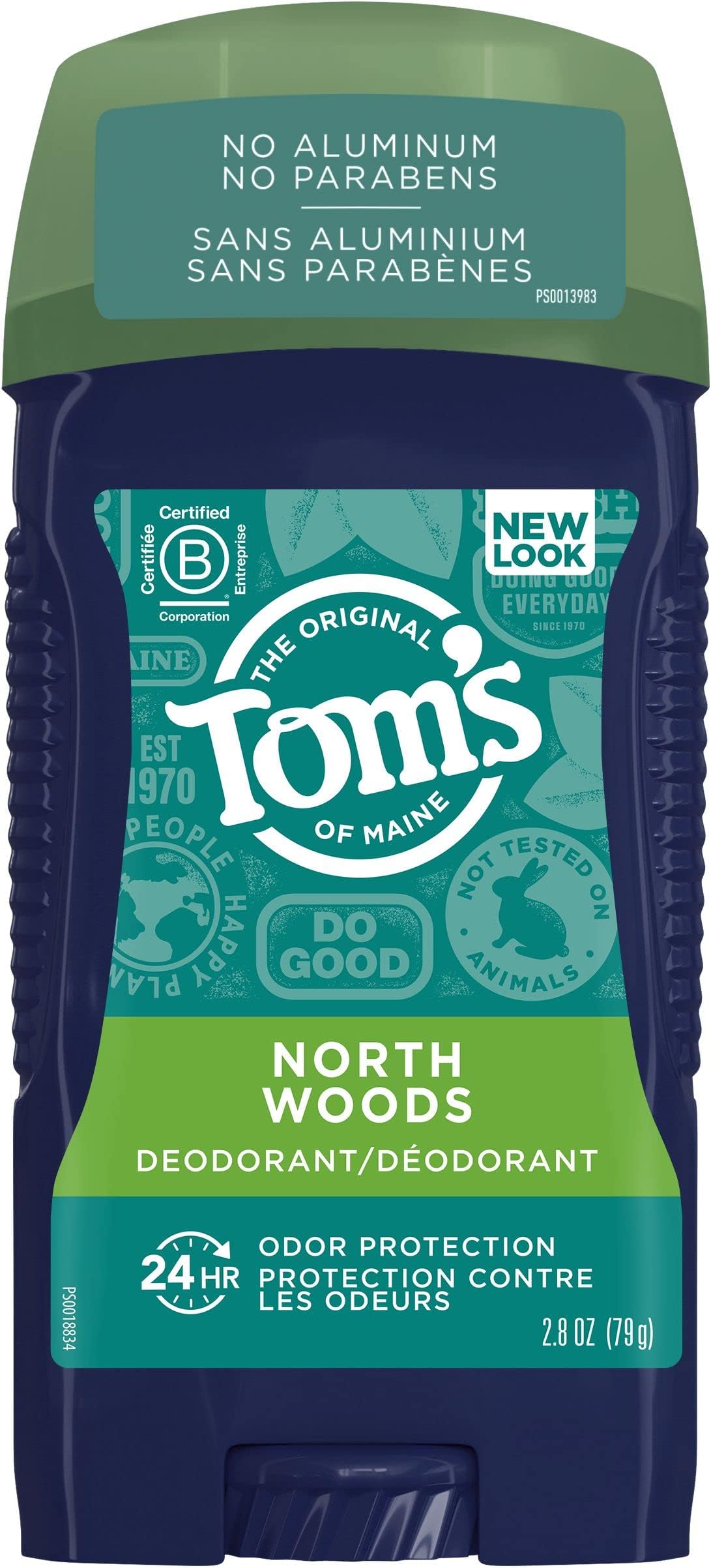 Long-Lasting Aluminum-Free Natural Deodorant for Men, North Woods, 2.8 oz. (Packaging May Vary)