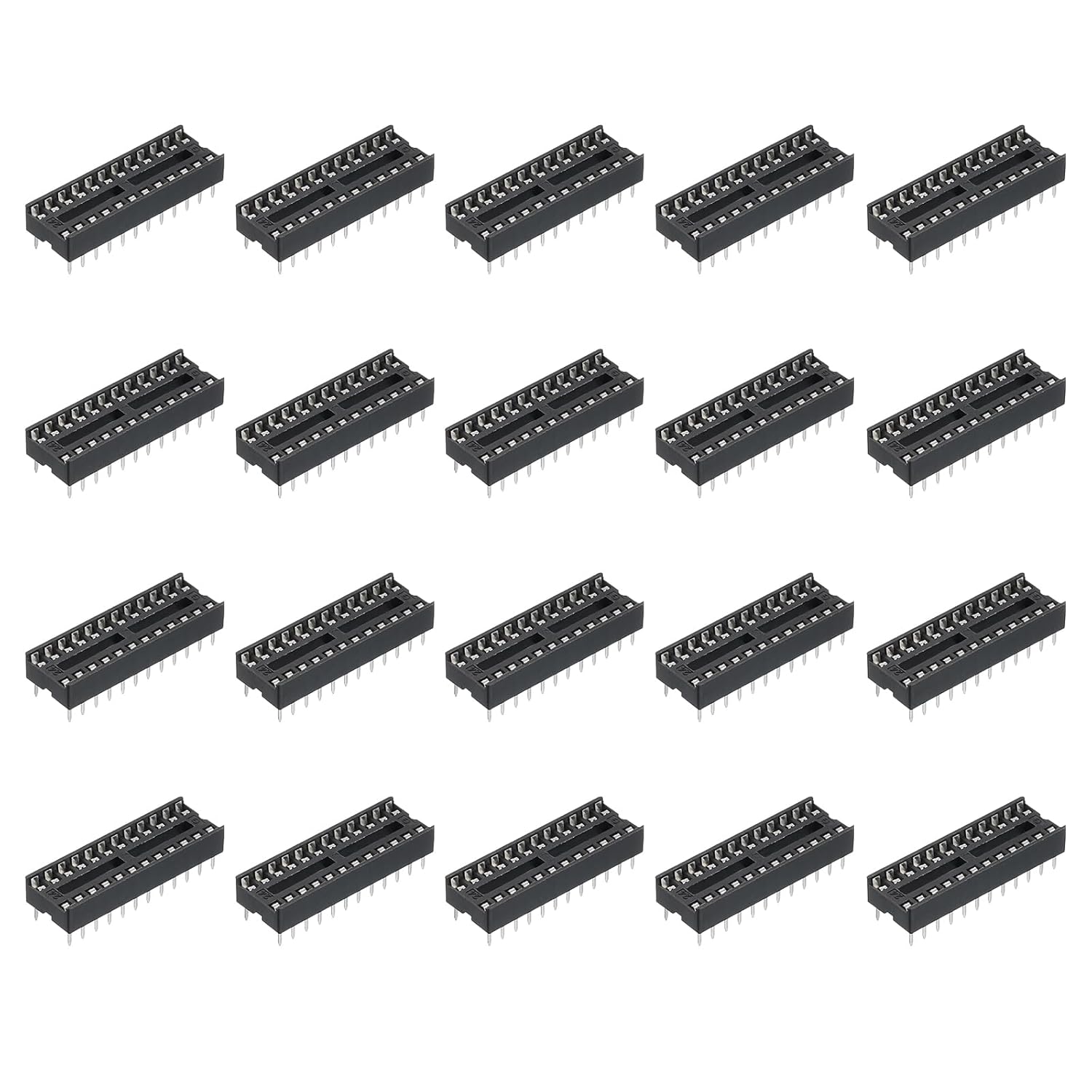 20Pcs Socket Adapter For IC Chip DIP 7.62mm Pitch 24 Pin Set 2.54mm/0.1" Pitch For Protoboard Projects PCB Board Design