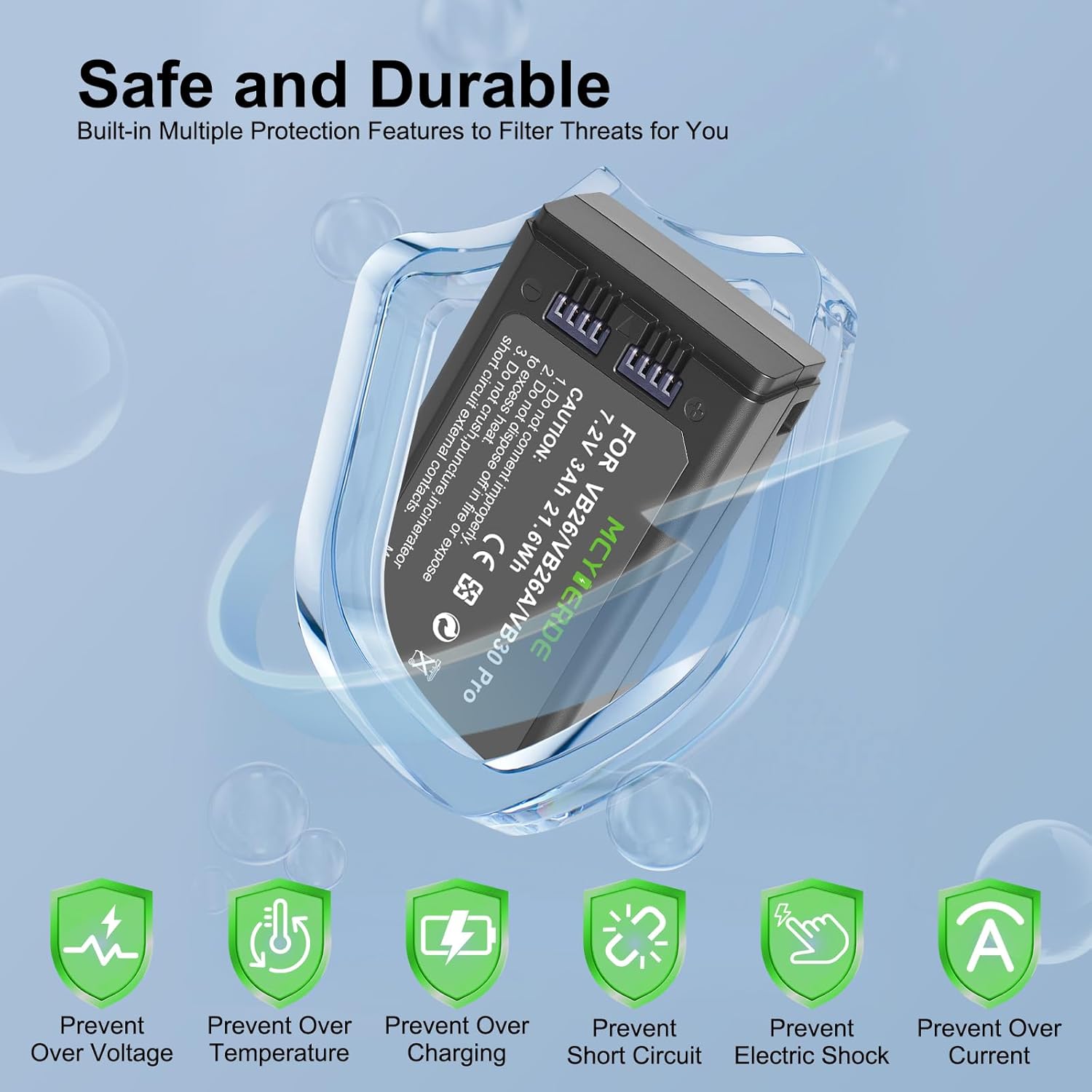 2-Pack VB26B/VB26A/VB26/VB30 Pro Replaceable Li-ion Battery Compatible with Godox V1/V860III/V850III Camera Flash