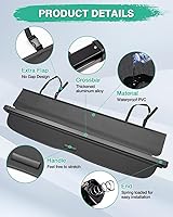 Vista 295 de Powerty Cubierta de Carga para Accesorios Kia Sportage 2023-2025 2026, Textura de Lona Cubierta Retráctil para Maletero Trasero de Carga de Equipaje