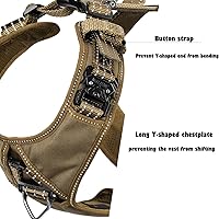 Vista 4 de ICEFANG Arnés de correa para perro con 4 hebillas de metal, para perro de tamaño grande, chaleco K9, pecho en forma de Y, arnés ajustable