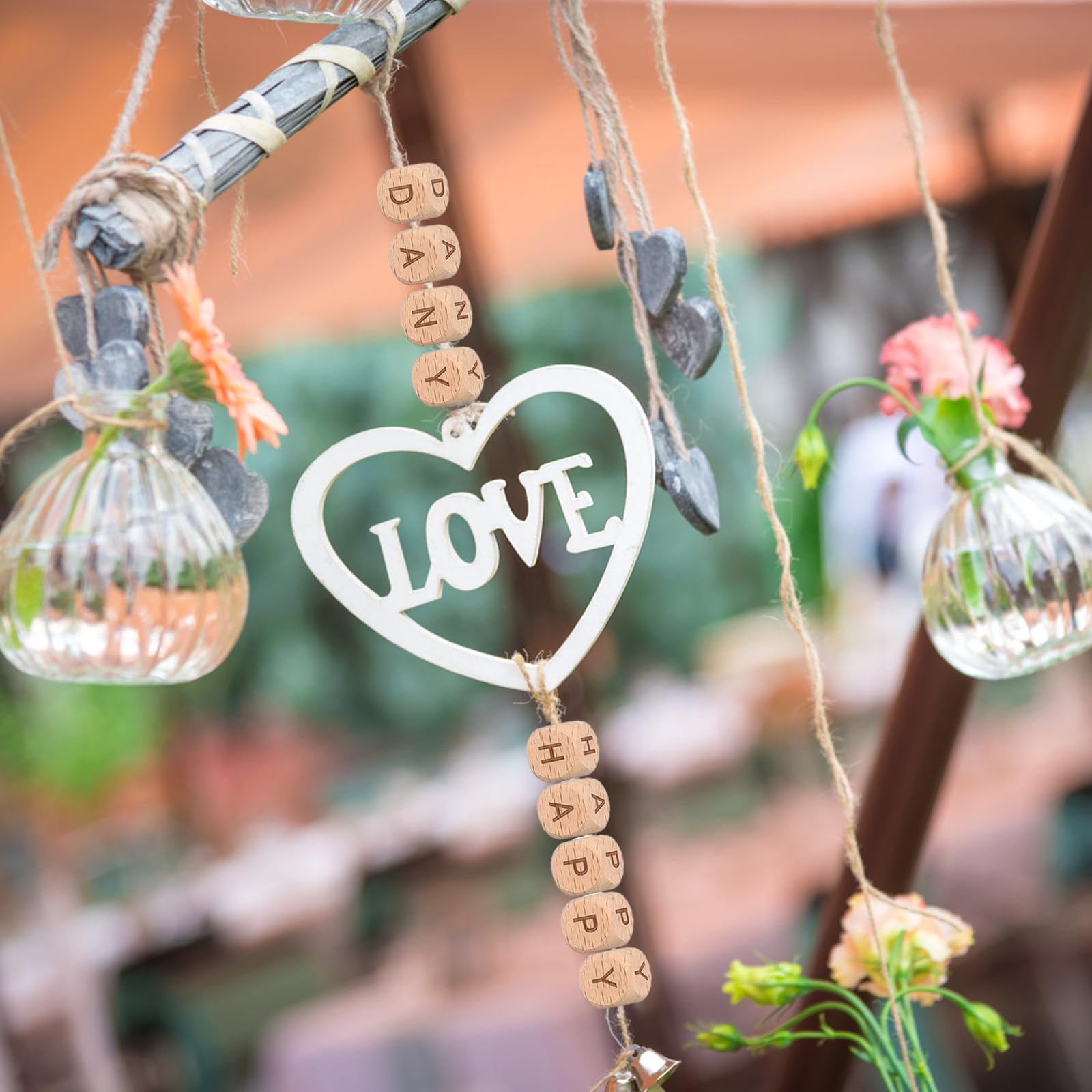 Lot De 78 Perles En Bois Avec Lettres De L'alphabet De A à Z