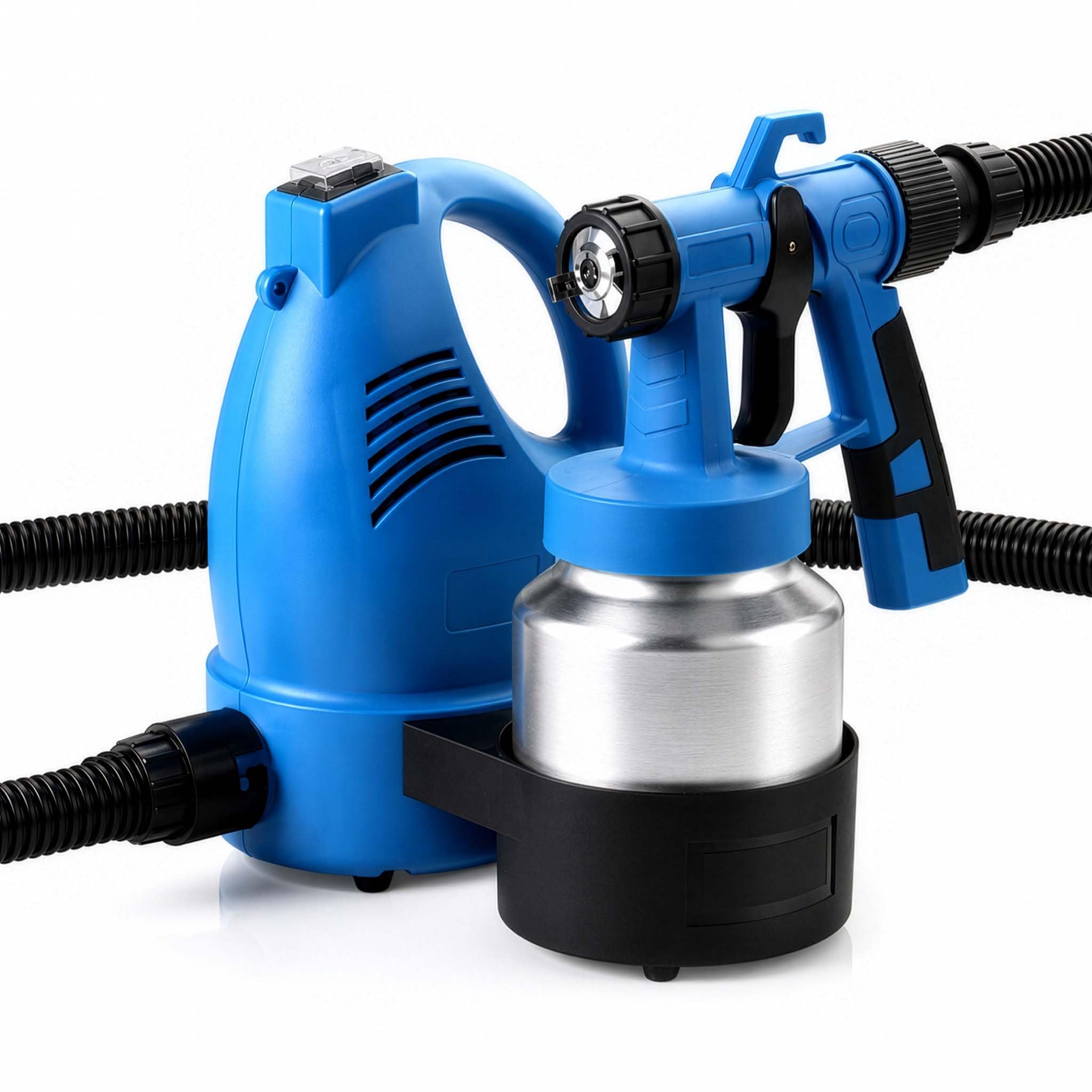 Wiltec Pistola pulverizadora 600W con Boquilla 2,5mm, depósito Aluminio 800ml, Manguera 1,5m y Correa – Pintura precisa y cómoda para Bricolaje o Uso Profesional