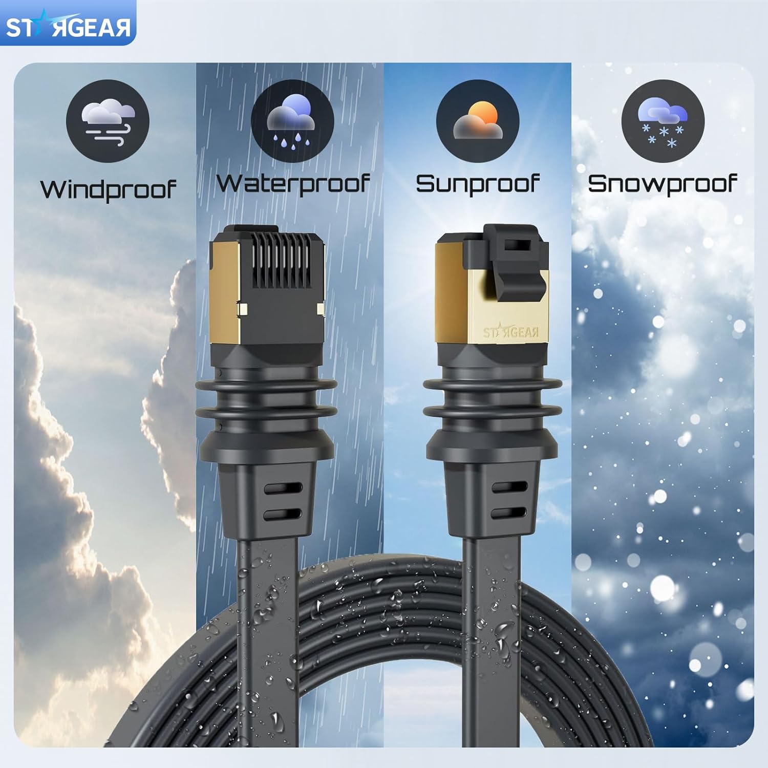 32.8FT Starlink Gen 3/Mini Cable, Starlink Flat Hidden Power Ethenet Cable, Starlink Accessories Extreme Slim Power Cord Shielded for Window Door