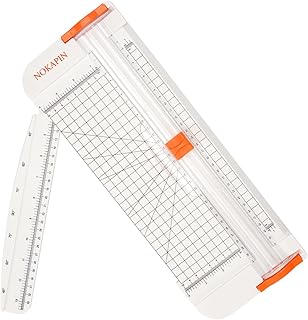 Paper Cutter, 12 Inch Guillotine Paper Trimmer a4 with Automatic Security Safeguard and Side Ruler for Coupon, Craft Paper and Photos (White)
