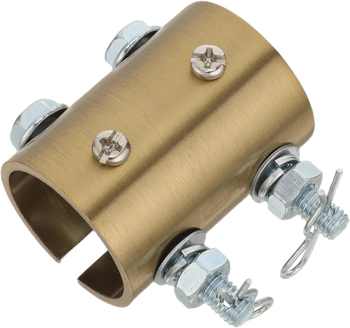 Outanaya Ceiling Fan Downrod Coupler for 26.5mm and 1-inch Rods, Iron Material with Open-slot Design, Golden Finish, Sturdy Construction for Enhanced Performance and Wide Compatibility