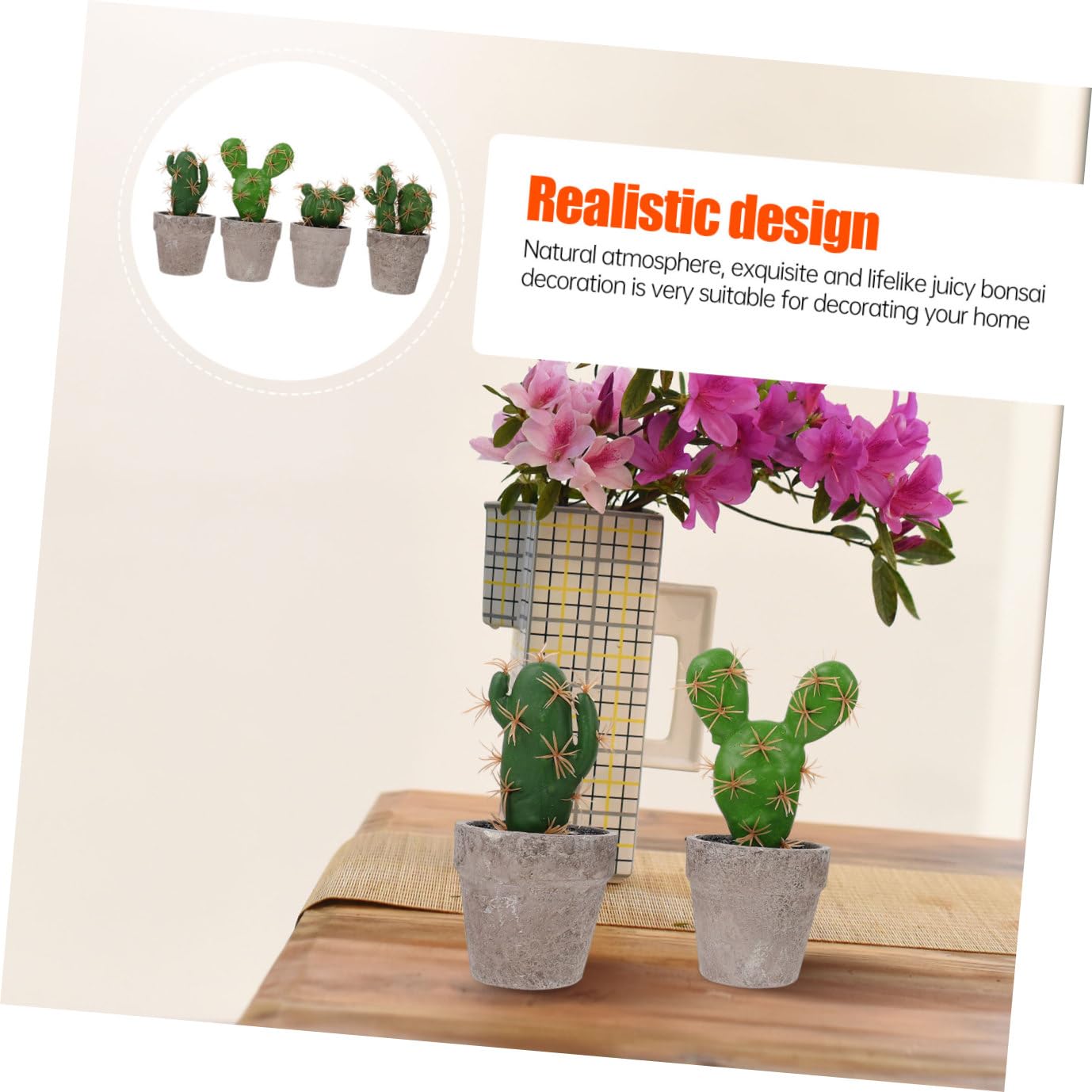 Lot de 4 Plantes succulentes artificielles de Style Chic aux Couleurs Magnifiques bonsaï décoratif pour la Maison et Le Bureau