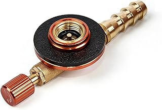 Adaptador de Recarga de Gas, Adaptadores de Cartucho de Gas de Latón, Válvula de Conmutación de Quemadores de Estufa de Seguridad para Acampar al Aire Libre (Rojo)