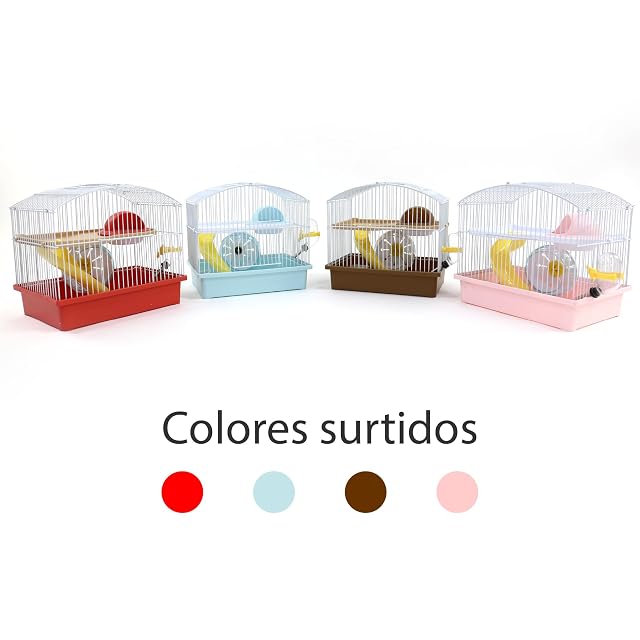 Foto 3 de 8 de ICA Jaula Play Garden Metálica Grande Modelo Curvo para Hámsters y Pequeños Roedores, 27x20x25.8 cm