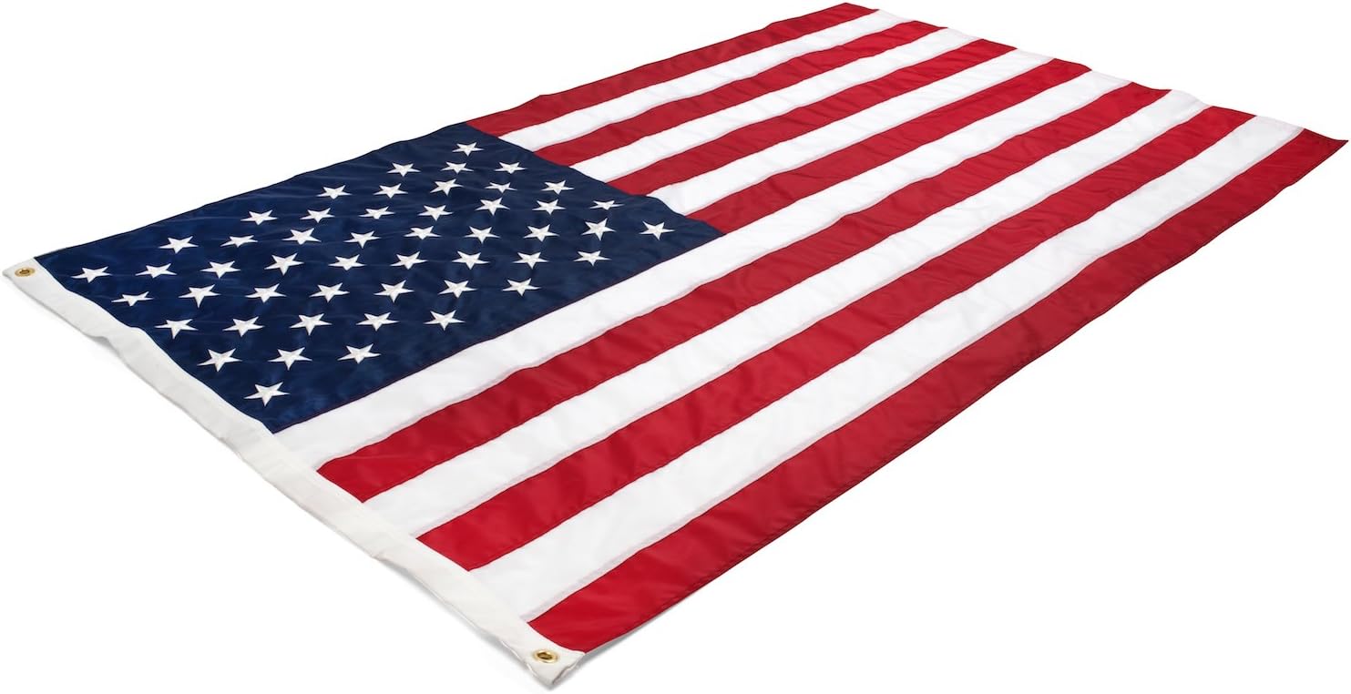 American Flag, Embroidered Stars and Stripes, 4x6 feet