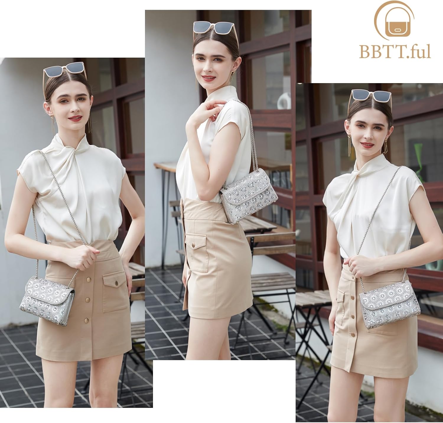 Shoulder Bags Crossbody Bag Purses Handbags Crystals Rhinestone Evening Bag for Women Clutch Purse with Chain - Image 2