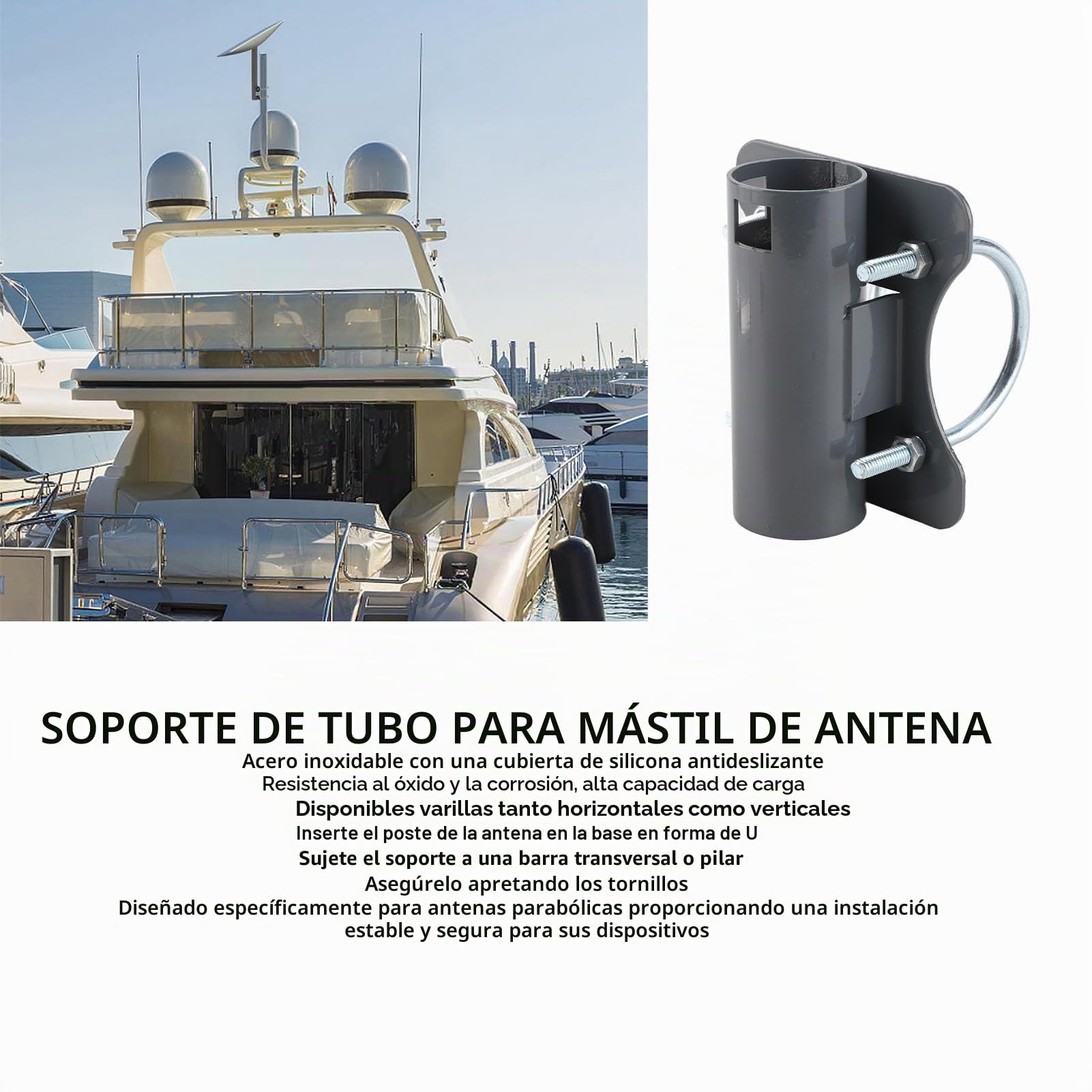 Soporte de Poste Starlink, Adaptador de Tubo Starlink, Accesorios de Kit de Montaje para Antenas Parabólicas Starlink, Soporte de Tubo de Mástil Aéreo de Antena Universal