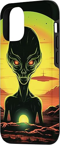 Miniatura 2 de iPhone 14 Pro Cute Green Alien Head UFO Space Face  Alien Case