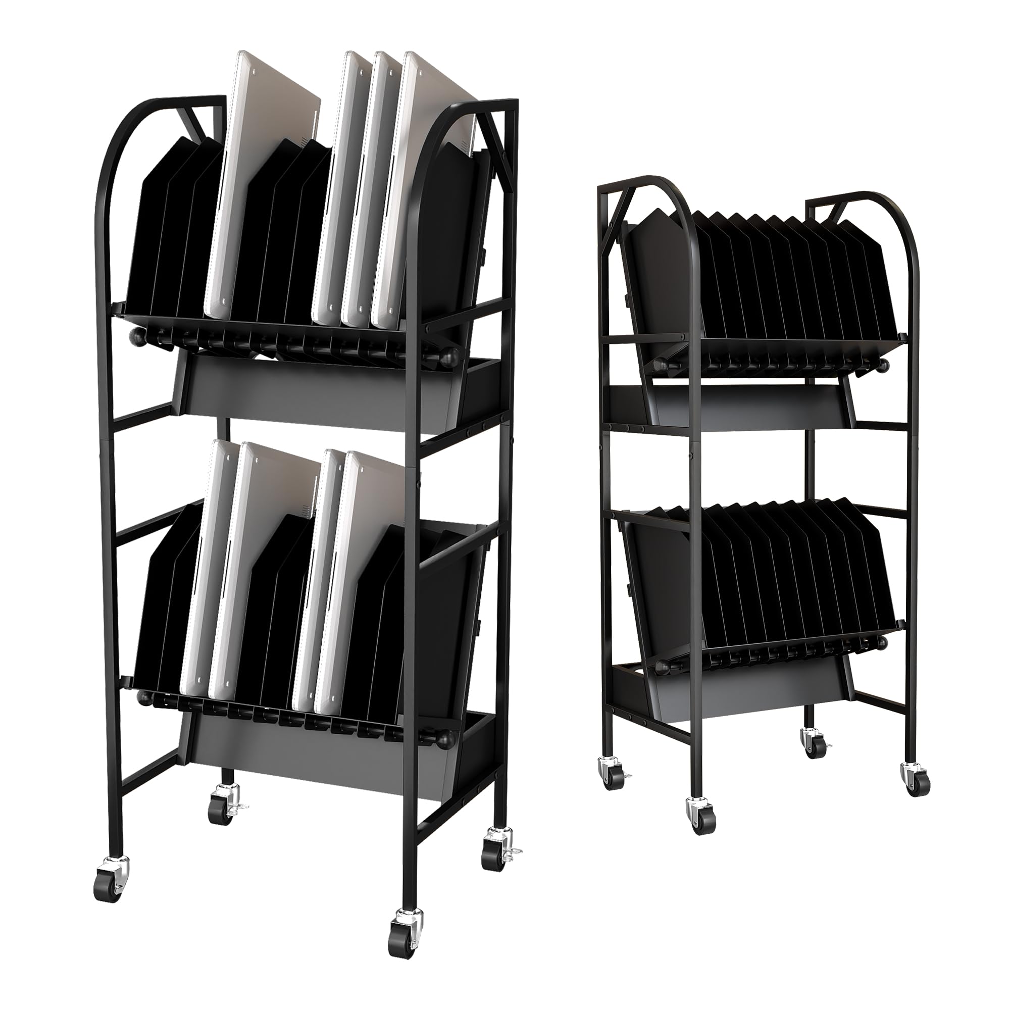 AIWFL 20 Device Laptop Charging Cart 2 Tier Charging Cart Station Rack