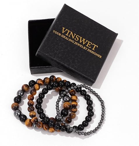 Miniatura 6 de 4 pulseras de cuentas para mujer, pulsera de piedras preciosas de cristal curativo natural, pulsera de alivio de ansiedad y estrés, hecha a mano,