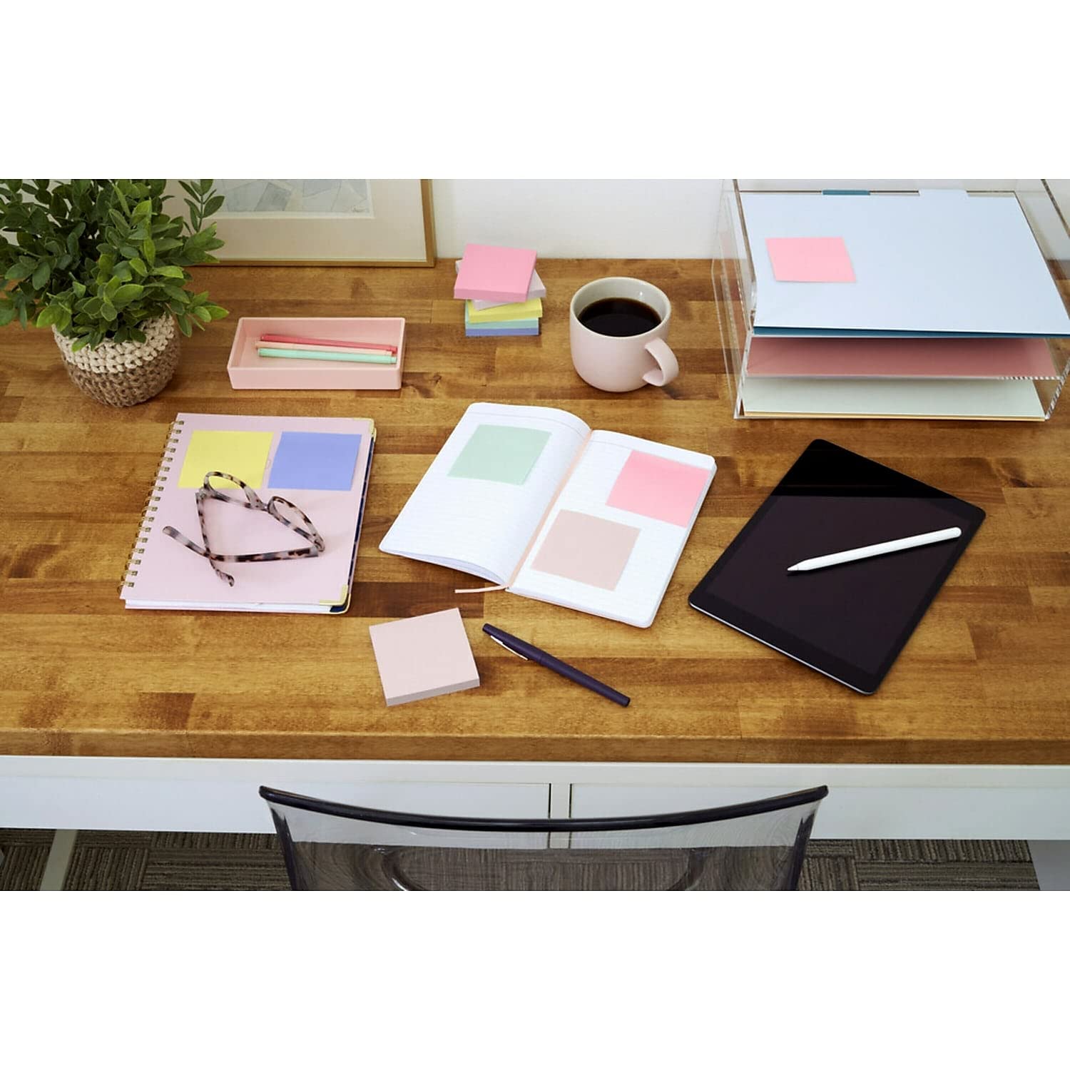 3M 654R24cpap Post-It Greener Notes Cabinet Pack, Fogli Adesivi Colorati Foglietti, 3 X 3, Helsinki Colors, 24Pk