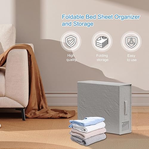 Miniatura 2 de Organizador plegable de almacenamiento de ropa de cama, organizador de sábanas, caja de almacenamiento de tela Oxford 600D para ropa de cama, toalla